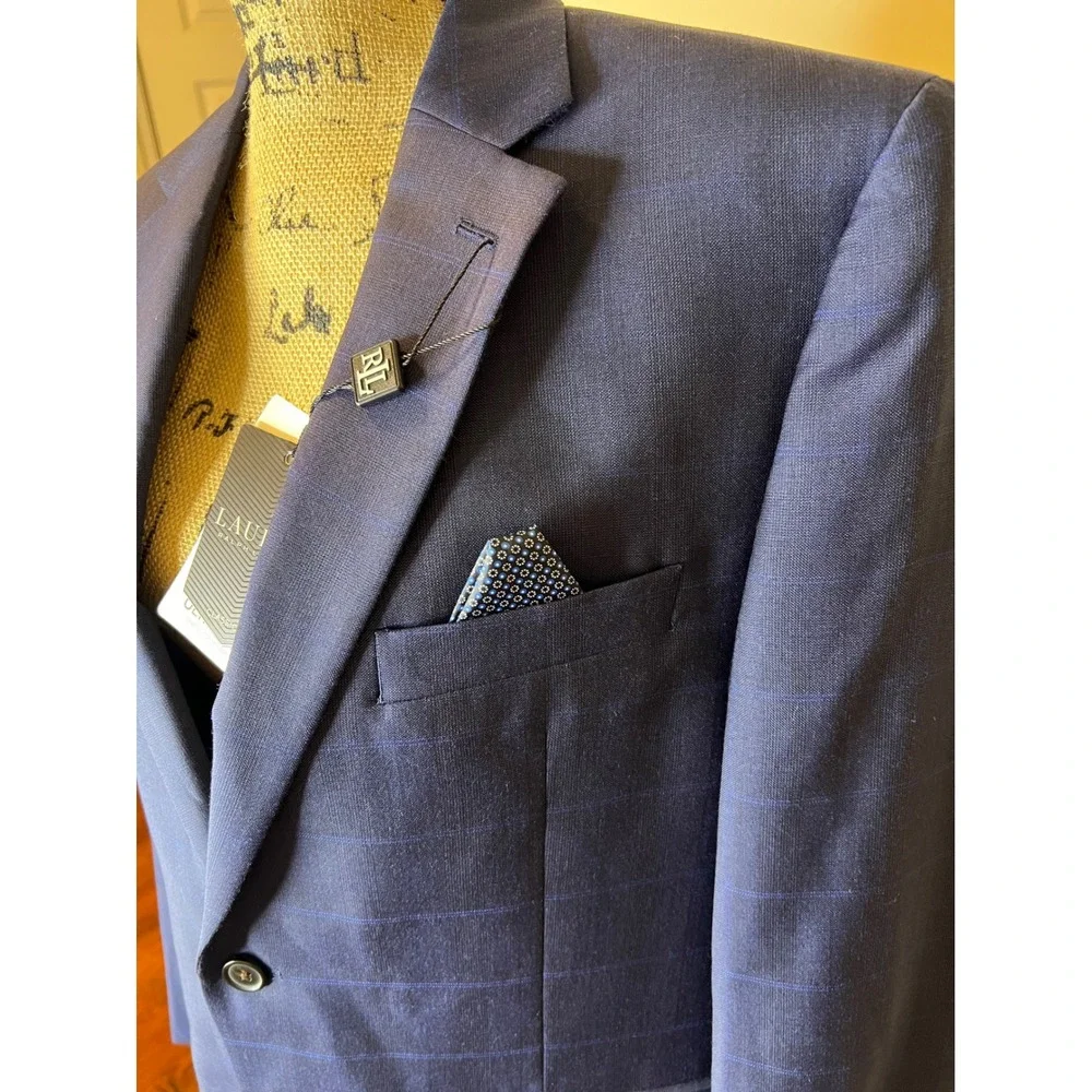 Lauren Ralph Lauren size 42S men's navy blue classic fit‎ ultra flex suit jacket
